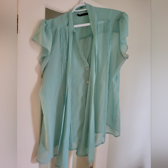 Ricki's Women's XL Mesh Tie Button Up Tshirt Blouse - Picture 1 of 3